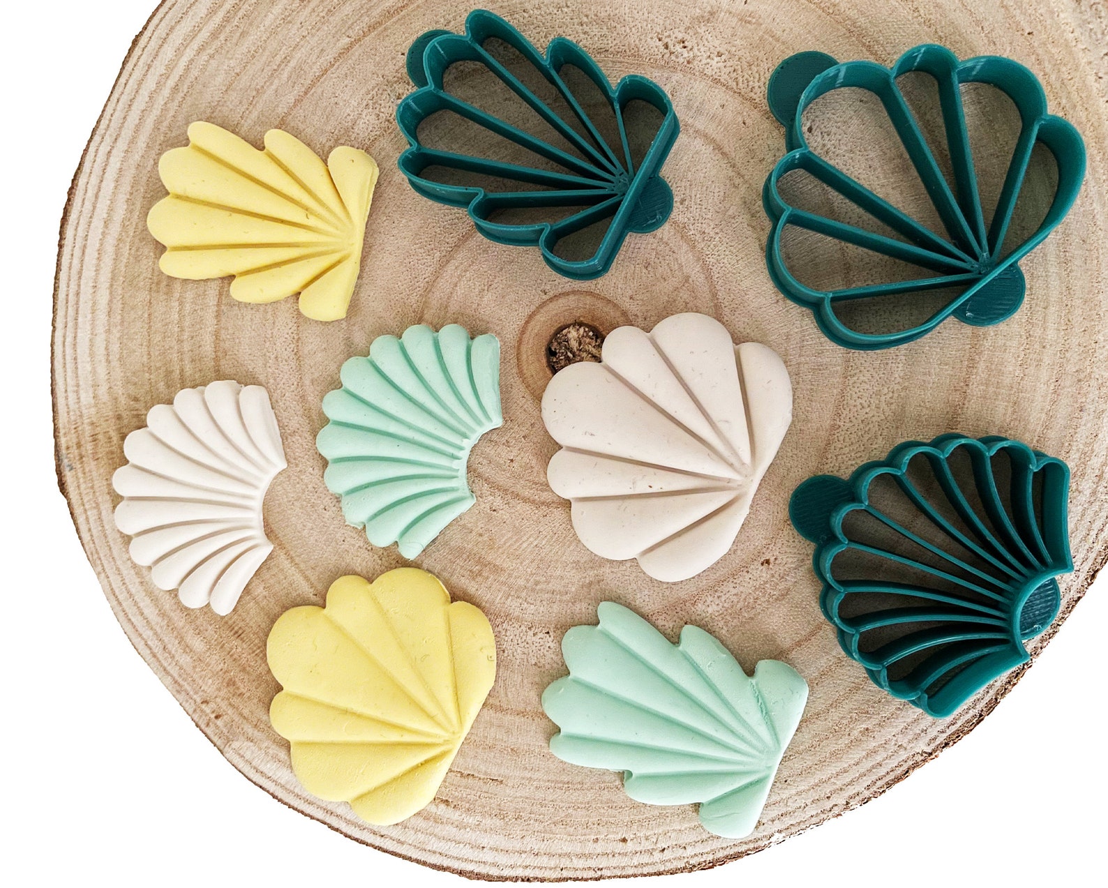 Polymer clay shape cutter Seashell embossing cutters stamp Etsy