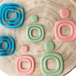 Square Polymer clay cutters - 2 sizes - Fondant and cookie cutters