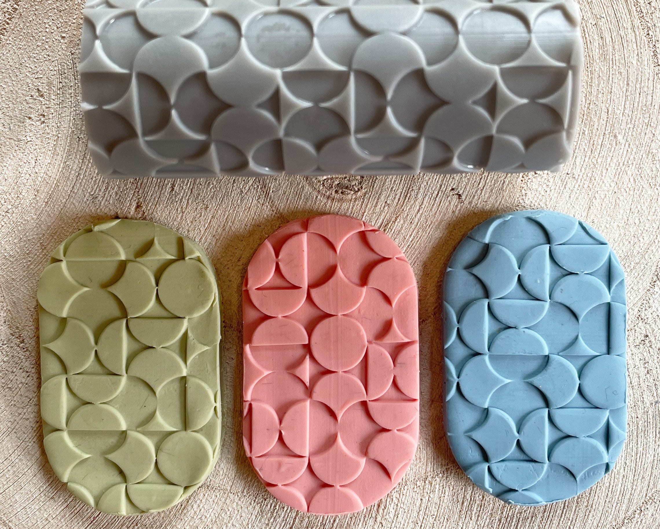 Polymer Clay Abstract Circles Roller | polymer clay patterns | Geometric texture | Polymer Clay Geometric Pattern