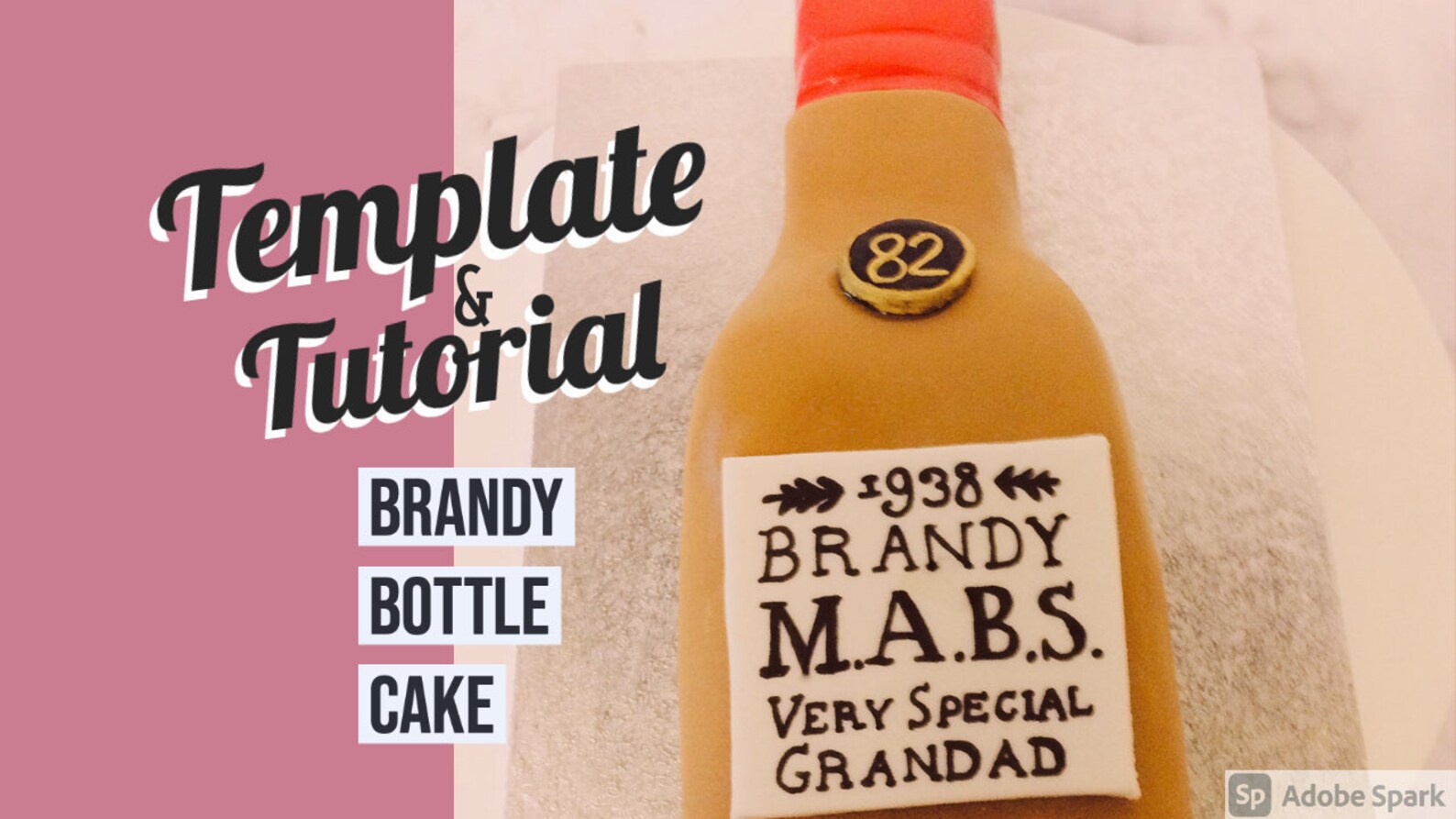 Brandy Bottle Birthday Cake Template and Tutorial Etsy UK