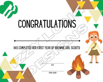 Girl Scout Brownie 1st Year Certificate