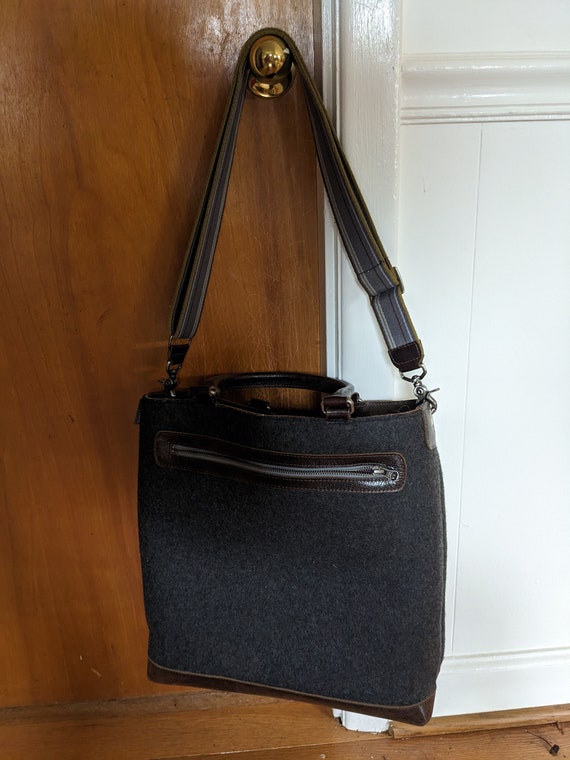 Graf and Lantz  leather and wool bag - image 2