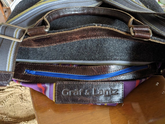 Graf and Lantz  leather and wool bag - image 3