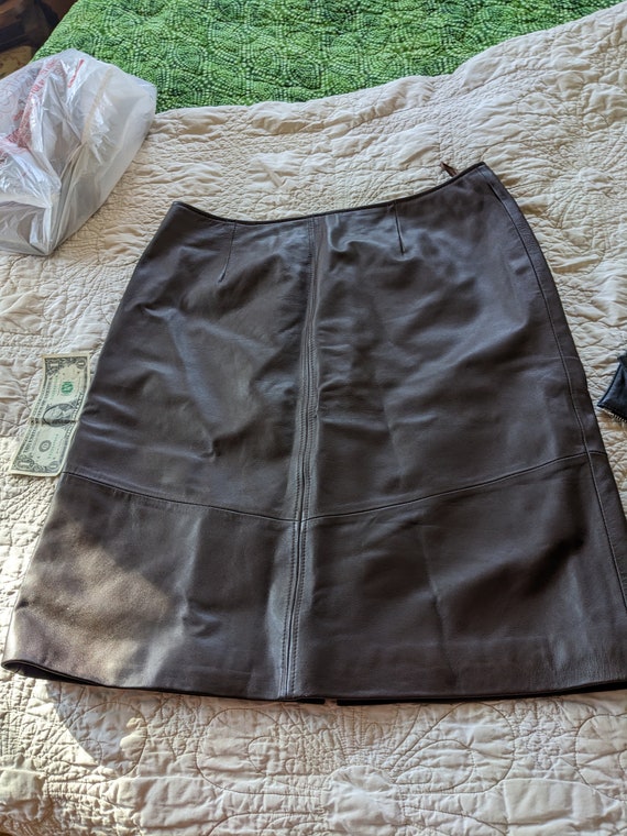 Luciano Dante Brown leather skirt