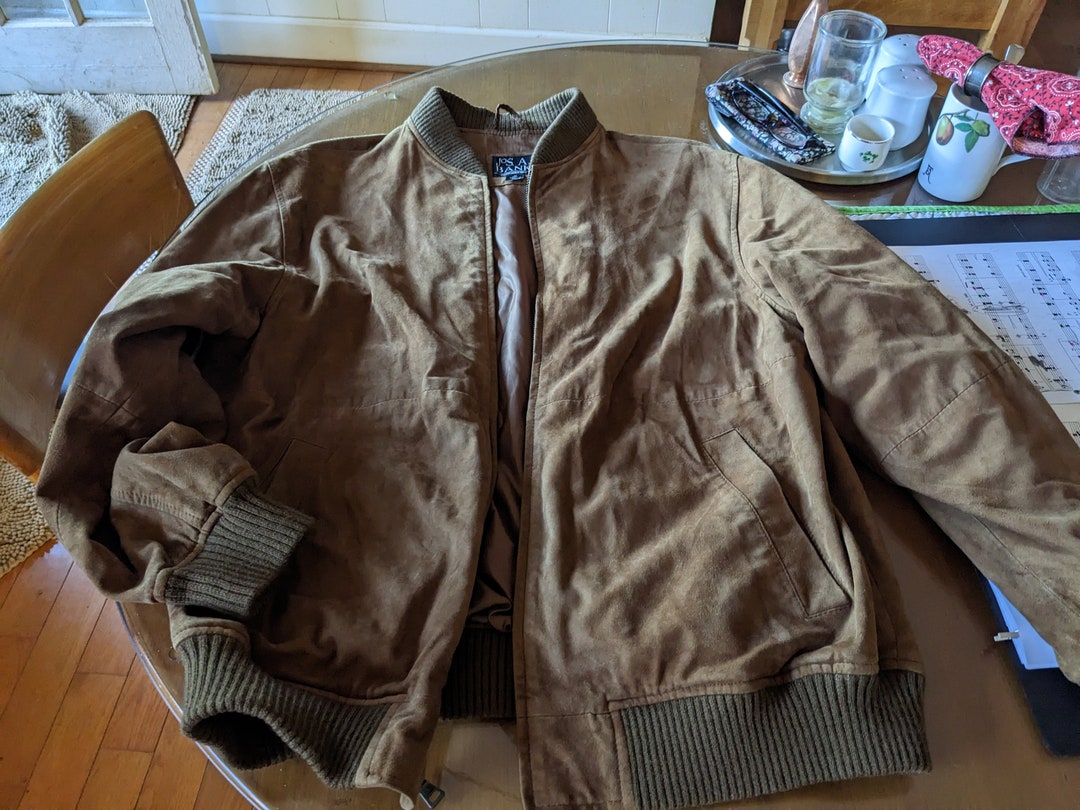 Jos a bank leather bomber jacket sale