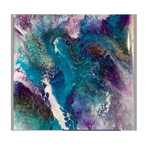 Original Abstract Painting, Acrylic Dutch Pour Painting - Purple Reign; Wall Decor, Wall Art Painting
