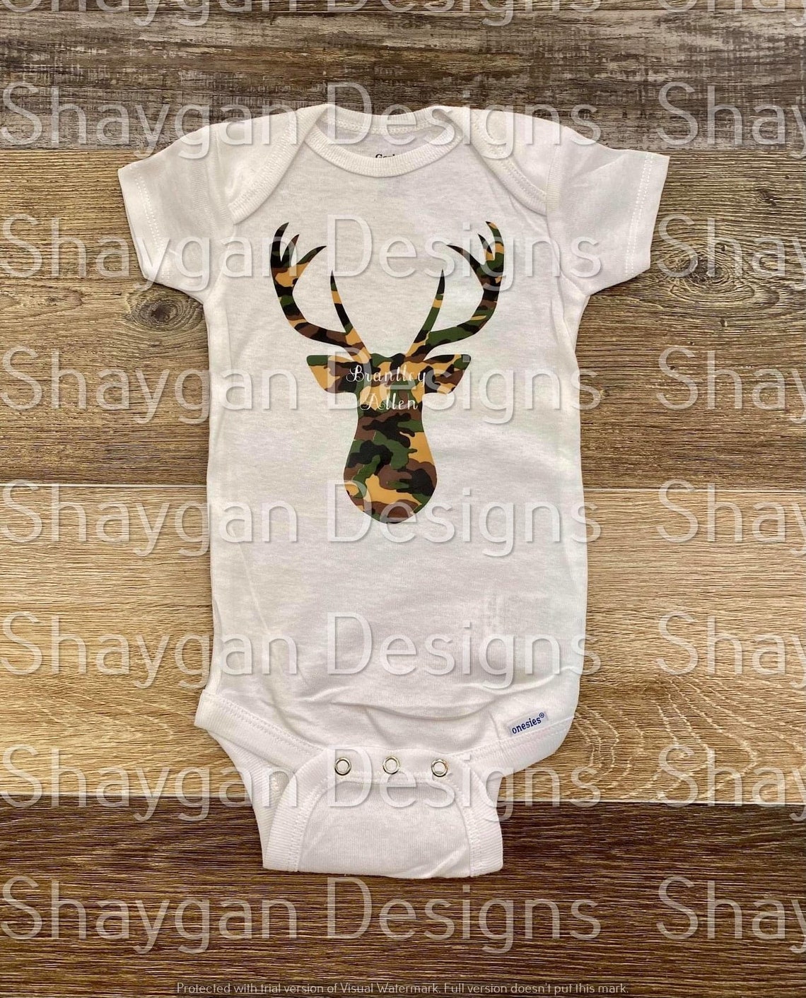 Camo Deer Head /Graphic Onesie/ Etsy