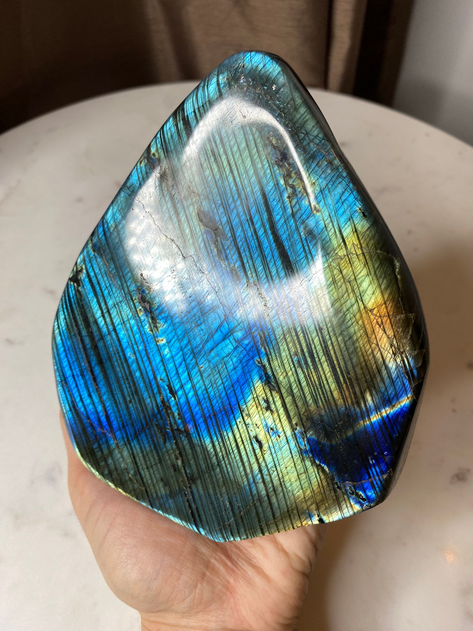 Flashy Labradorite Blue Polished Crystal Freeform Stone Etsy