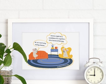 Funny Therapy Office Decor, CBT Therapy, Therapy Office Decor, Cognitive Behavioral, Therapist Gift, Therapist Office Decor, Counselor Gifts