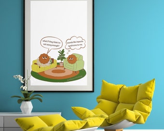 Funny Therapy Office Decor, Imposter Syndrome, Therapy Office Decor, Digital Print, Therapist Gift, Therapist Office Decor, Counselor Gifts