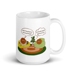 Caneca engraçada de terapeuta, caneca de psiquiatra, síndrome do impostor, humor de ansiedade, caneca engraçada de terapia, presente de terapeuta, presente de conselheiro, caneca de almôndega