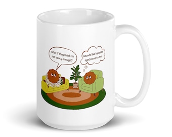 Funny Therapist Mug, Psychiatrist Mug, Imposter Syndrome, Anxiety Humor, Funny Therapy Mug, Therapist Gift, Counselor Gift, Meatball Mug