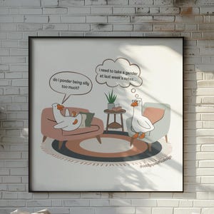 Funny Therapist Office Art with Silly Goose & Therapy Notes – Great Mental Health Gift for Counselors, Psychiatrists, and Therapy Offices