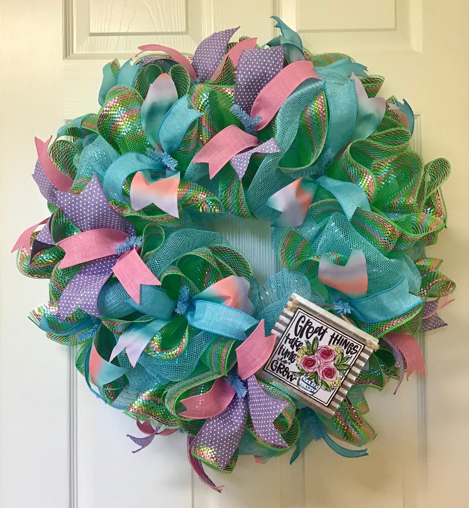 Ombre pastel deco mesh wreath flower deco mesh wreath Etsy