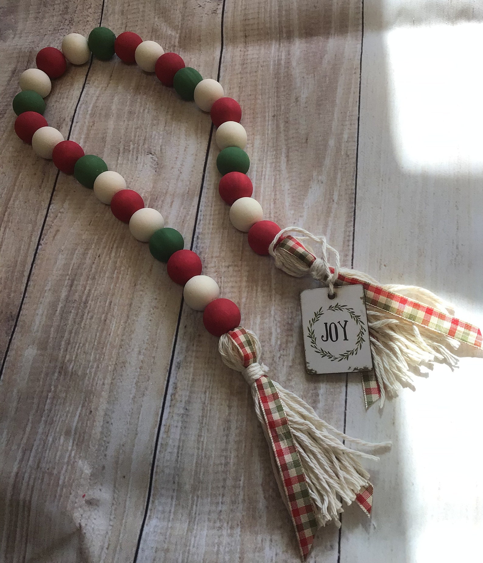 Guirlande de perles de Noël guirlande de perles en bois | Etsy