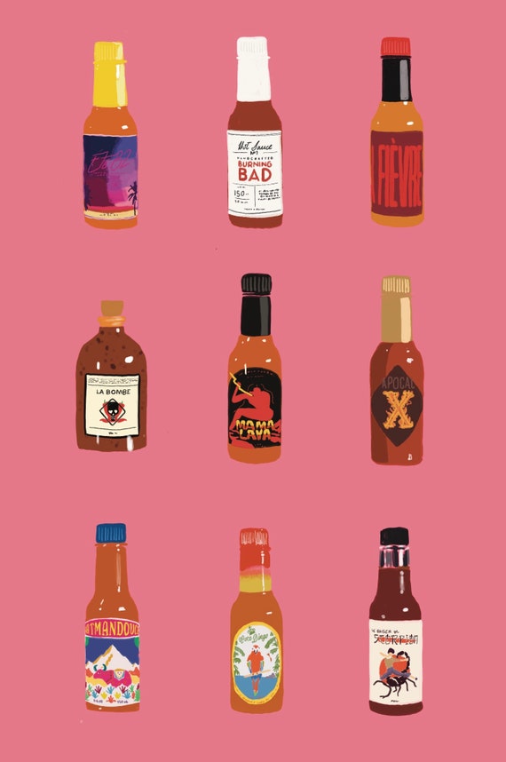 Hot Sauces Hot Ones Tv Show A3 Poster Etsy