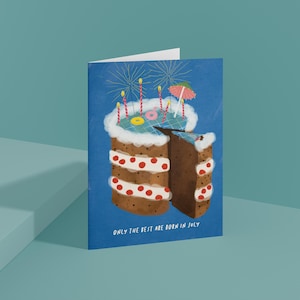 Carte d'anniversaire juillet, seulement les meilleurs sont nés en juillet