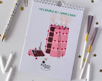 Illustrated birthday calendar