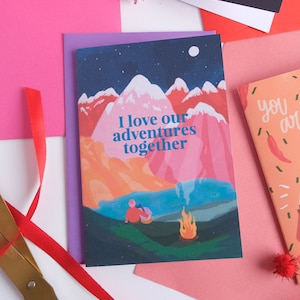 J'aime nos aventures à deux, Carte Saint valentin