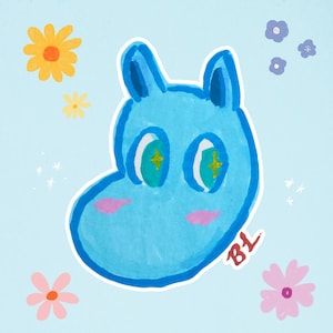 Moomintroll Die-Cut Sticker | Laptop Decals, Kawaii Stickers, Hand Drawn Stickers, Moomin