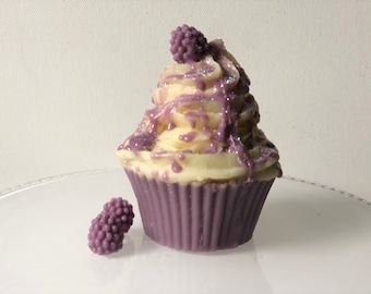 Blackberry Vanilla Soap Cupcake/ Blackberry Soap/ Cupcake Soap/ Food Soap/ Birthday Soap/ Fun Soap/ Purple Soap