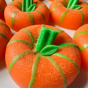 Pumpkin Spice Soap Donut, Doughnut, Fall Gifts, Halloween, Thanksgiving, Fake Food, Novelty, Vegan, coconut oil, glitter, orange