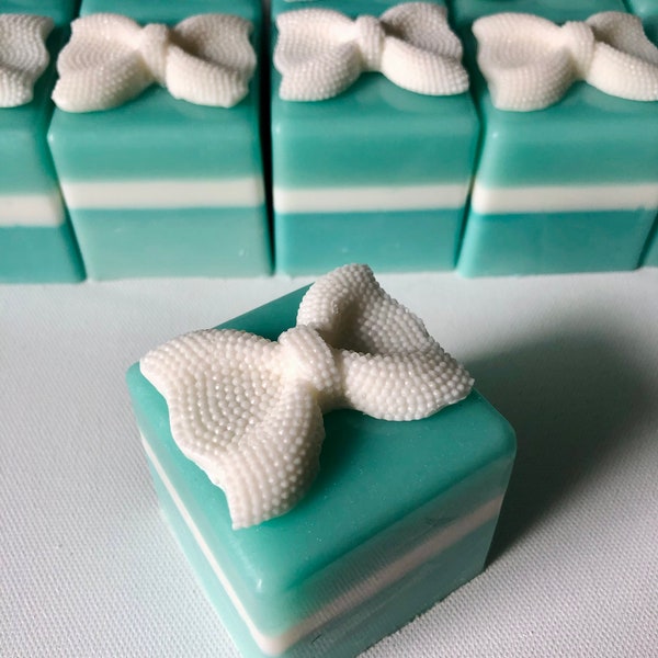 Soap Gift Box/ Teal Gift Box/ Breakfast At Tiffany Soap/ Valentine's Day / Wedding Favors/ Engagement Favors/ Mothers Day Gift/ Sweet 16