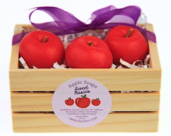 Apple Soap Gift Set, Fall Soap, Red Apple, Teachers Gift, Spring Gifts, Fruit Soap, Food Soap, Mother&#39;s Day, Easter, Father&#39;s Day, Apple