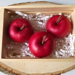 Apple Soap Gift Set/Fall Soap/ Red Apple/ Teachers Gift/ Thanksgiving Gift/ Fruit Soap/ Fall Gift/ Food Soap image 3