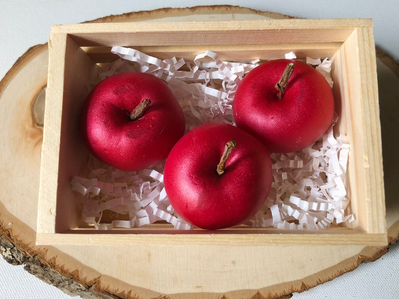 Apple Soap Gift Set/Fall Soap/ Red Apple/ Teachers Gift/ Thanksgiving Gift/ Fruit Soap/ Fall Gift/ Food Soap image 3