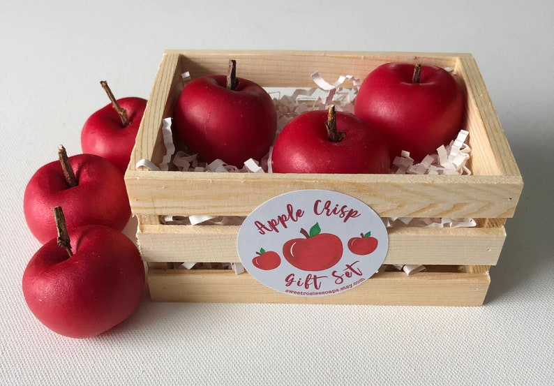 Apple Soap Gift Set/Fall Soap/ Red Apple/ Teachers Gift/ Thanksgiving Gift/ Fruit Soap/ Fall Gift/ Food Soap image 1