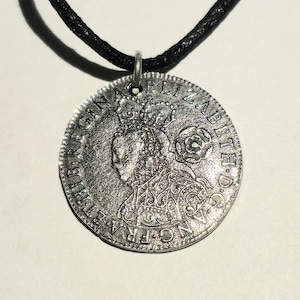 Elizabeth I of England Coin Pendant Silver
