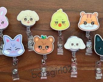 Kpop Ateez Bias Inspired Acrylic Retractable ID Badge Reel Holder
