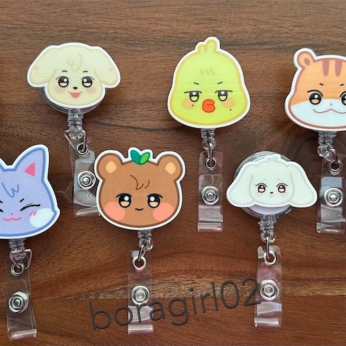 Kpop Ateez Bias Inspired Acrylic Retractable ID Badge Reel Holder