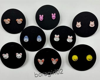Stray Kids Inspired 2 Pairs or OT8 Mix & Match Kpop Stud Earrings
