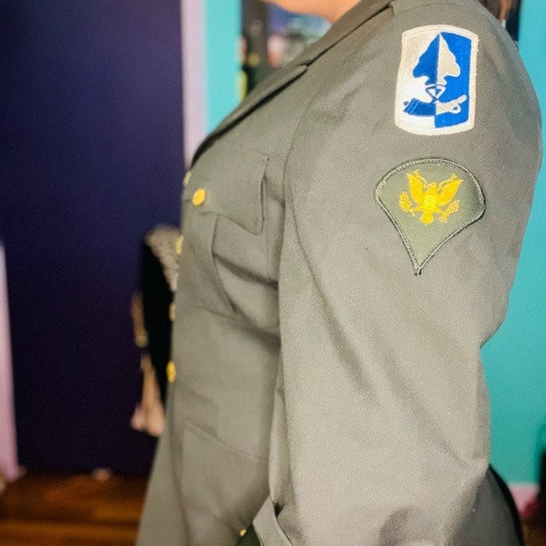 Vintage Army Uniform Jacket Mens Size 42R Etsy