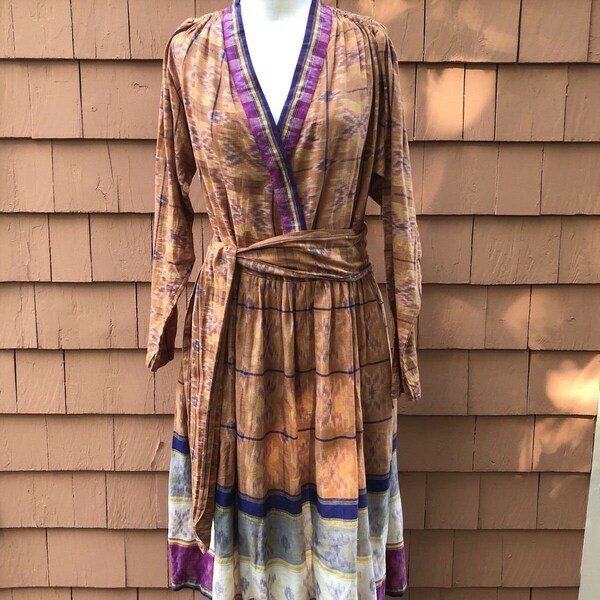 Rare Adini Vintage  India Designer Hippie Boho Dress 1970s M