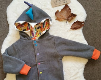 Colourful Dinosaur Hoodie | Kids Reversible Hoodie | Unisex Kids Hoodie | Baby Jumper | Sleeveless Hoodie | Long Sleeved | Hooded Tank Top