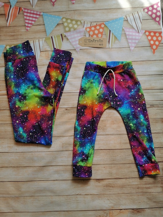 Mama and Mini Leggings Speckled Galaxy Pants Mummy and Child Leggings Mum  Daughter Bottoms Galaxy Leggings Colourful Pants 