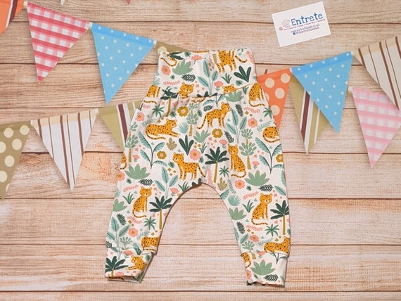 Flowers and Cats Pants Floral Cheetah Harem Pants Elegant - Etsy