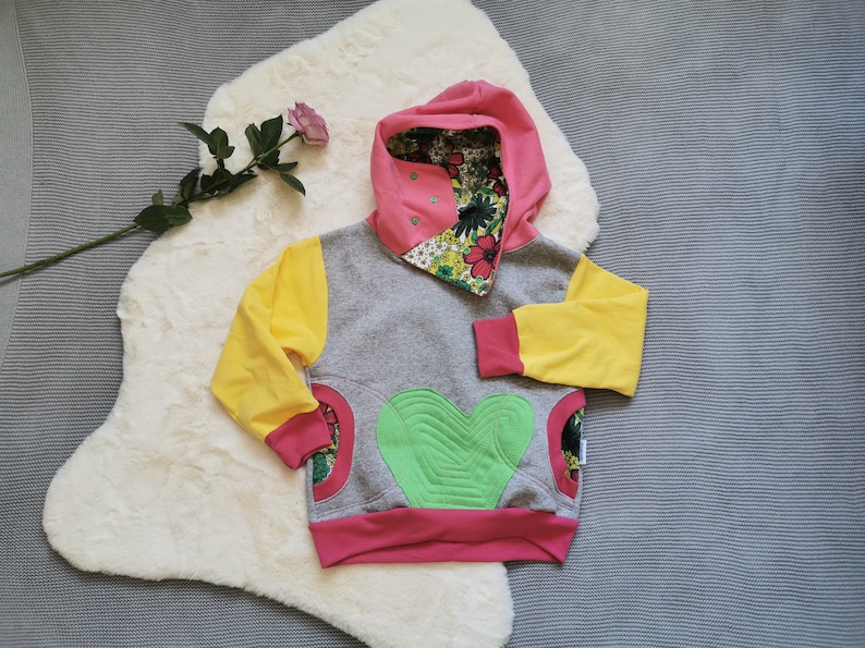 Baby Hoodie Flower Power Hoodie Kids Hoodie Mountain Pass Hoodie Colourful Kids Clothes Warm Heart Hoodie