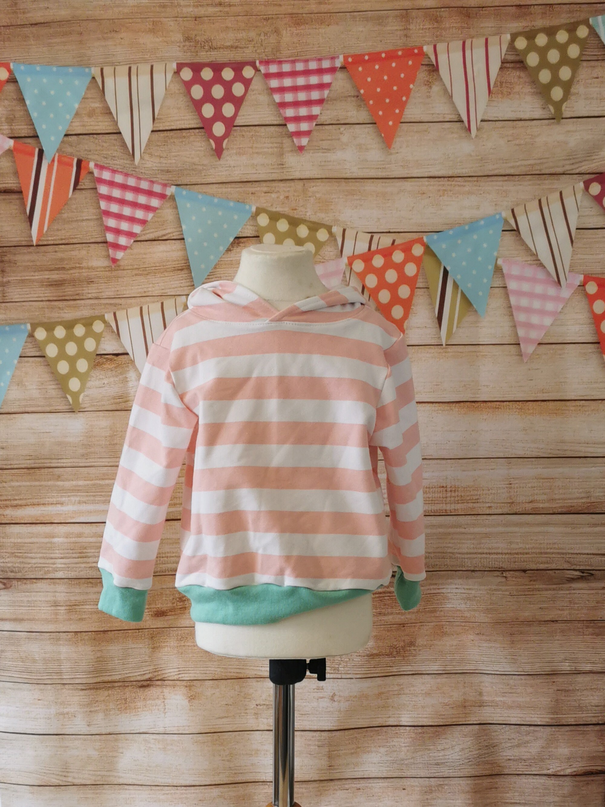 Bunny Rabbit Hoodie | Pink Striped Bunny Top | Unisex Kids Hoody ...