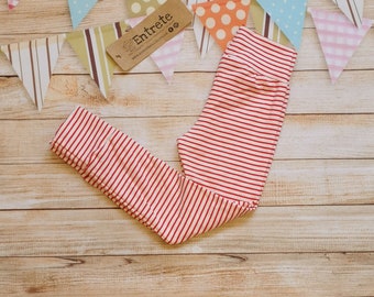 Kids Candy Striped Leggings | Rot gestreifte Leggings | Baby-Leggings | Unisex Leggings | Babys Hose | Unisex Kinder Hose | Bequeme Leggings