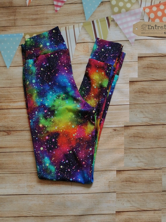 Speckled Galaxy Leggings | Colourful Galaxy Leggings | Mama Leggings | Fun  Leggings | Galaxy Pants | Vibrant Mama Leggings