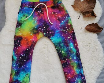 Pantalones Harem para Niños - Galaxia Moteada de Colores
