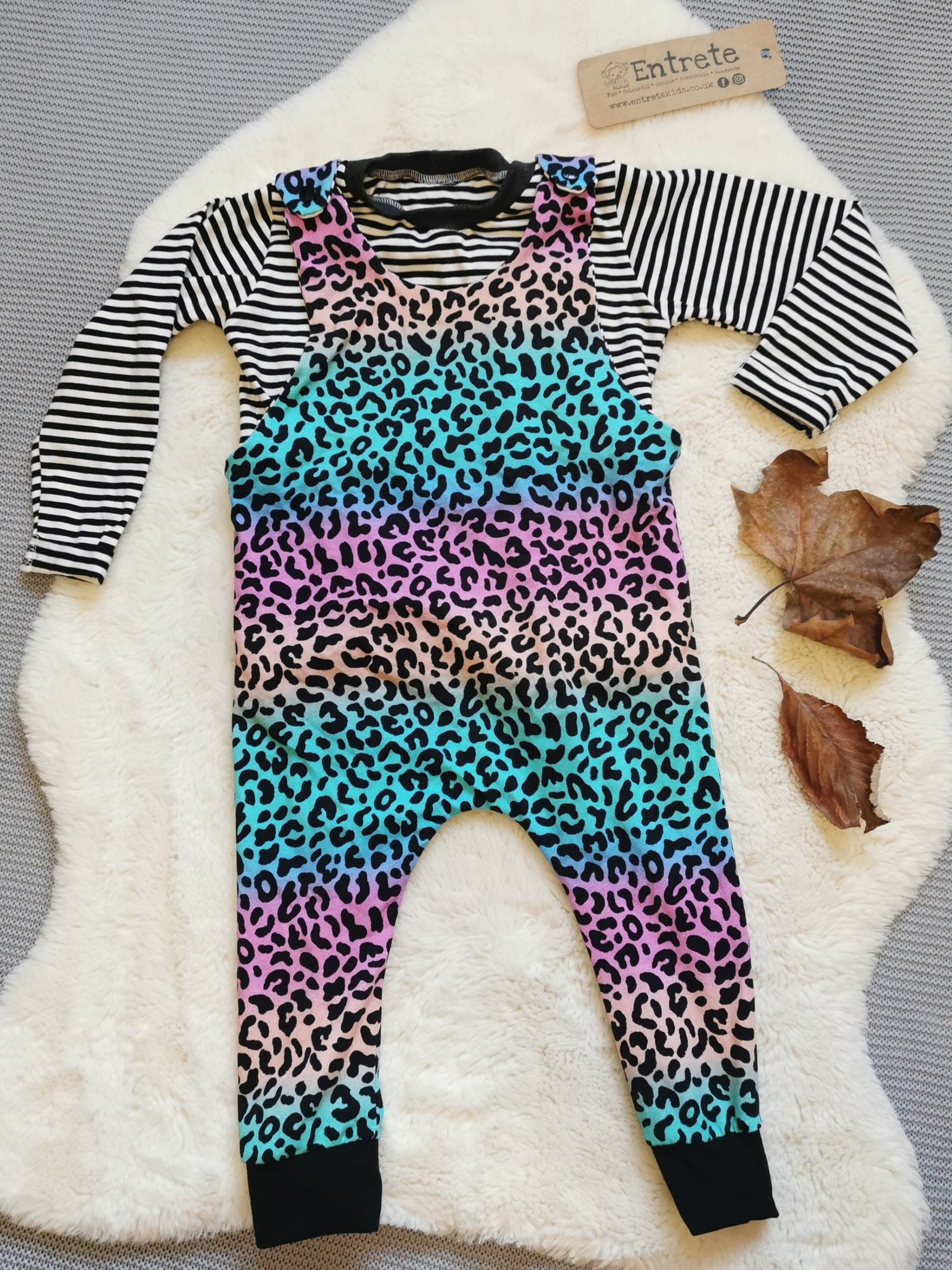 Rainbow Leopard Romper Animal Print Romper Cute Baby Etsy