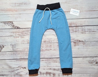 Sky Blue Harem Joggers | Soft Kids Pants | Unisex Harem Pants | Kids Harem Joggers | Blue Jogging Bottoms | Fun Babies Trousers