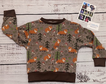 Brown Foxes Sweatshirt | Kids Fox Top | Bébés Fox Pullover | Unisexe Kids Jumper | Vêtements uniques pour enfants | Chemise confortable pour enfants