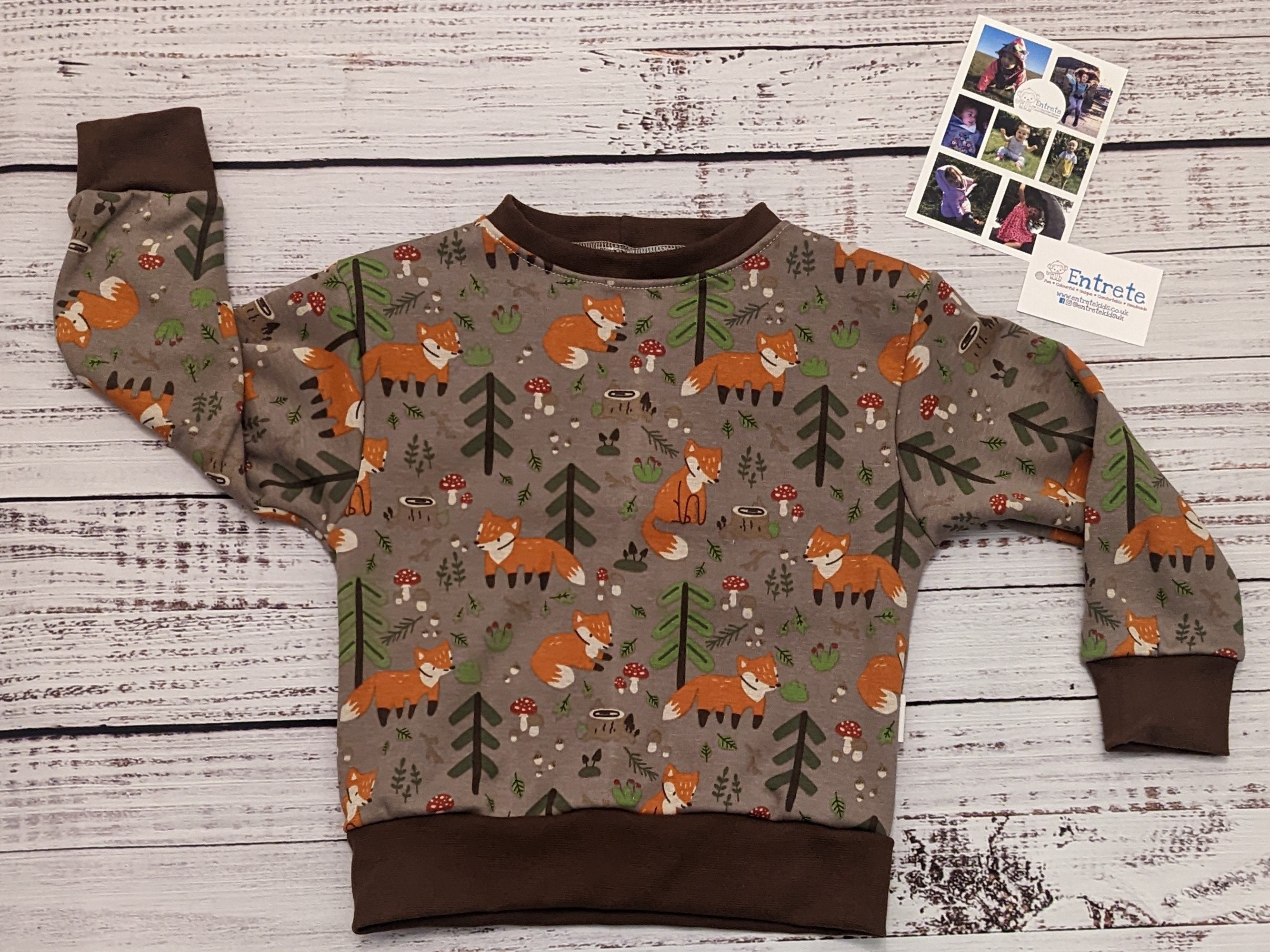 Brown Foxes Sweatshirt Kids Fox Top Babies Fox Pullover Unisex Kids Jumper Unique Kids Clothing Comfy Kids Sweatshirt