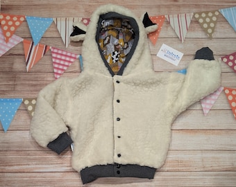 Fun Farmyard Sheep Hoodie | Enfants Sheep Hoodie | | à capuche réversible pour enfants Checkboard Farmyard Hoodie | Animaux de ferme Hoody | Fun Animal Top